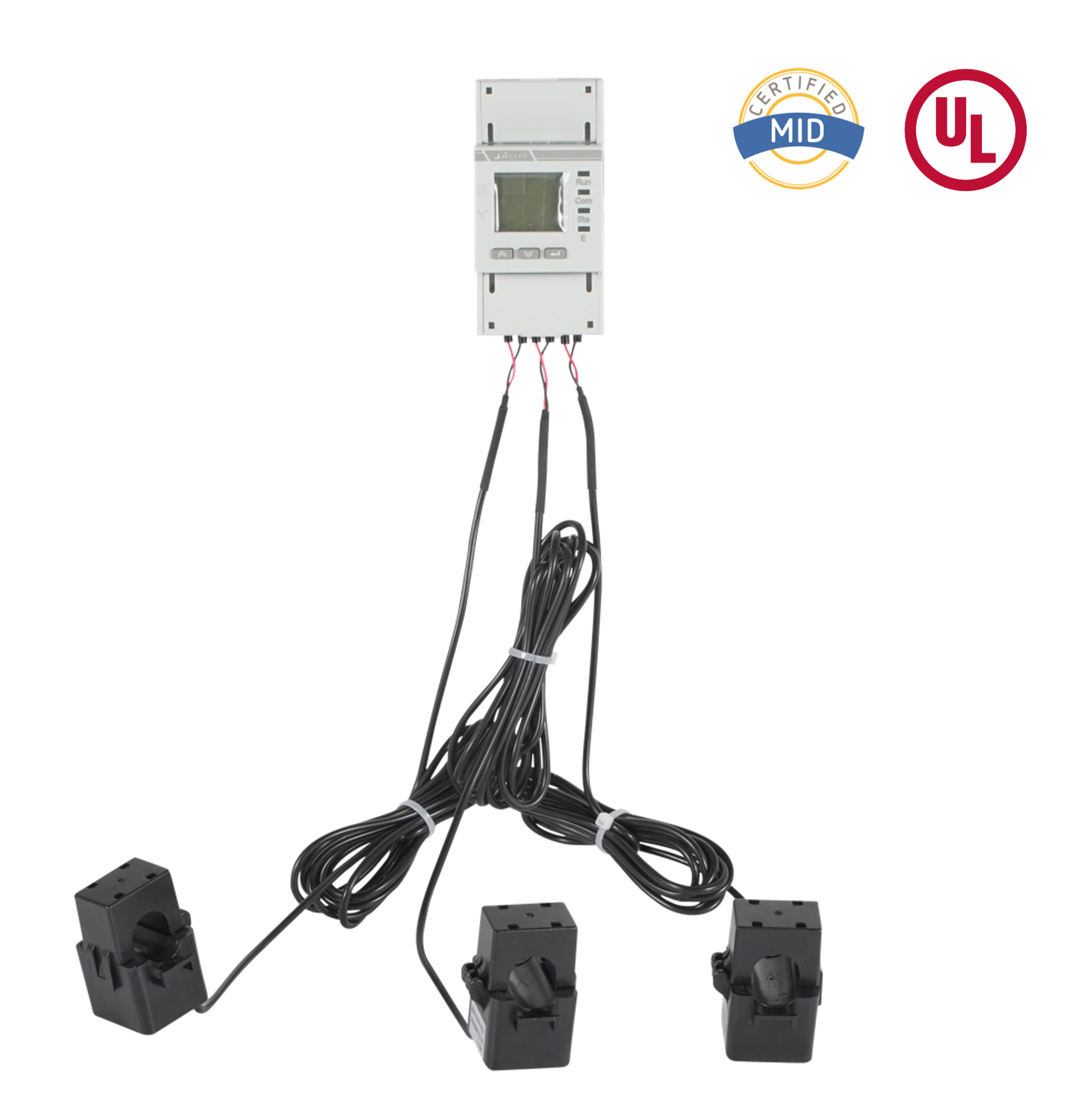 স্প্লিট কোর সিটি সহ ইউএল সার্টিফাইড এসি থ্রি ফেজ এনার্জি মিটার